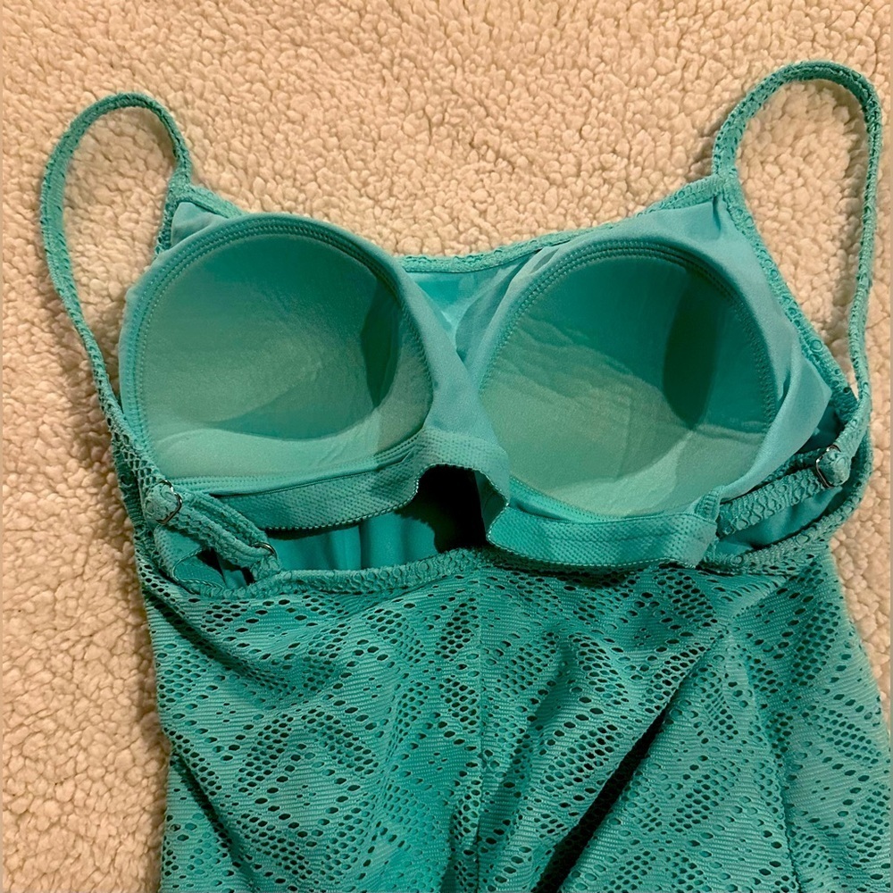 Catalina Women’s One Piece Swimsuit Teal Laser Cut size XL ( 16-18) - Picture 8 of 12